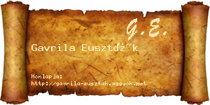 Gavrila Euszták névjegykártya